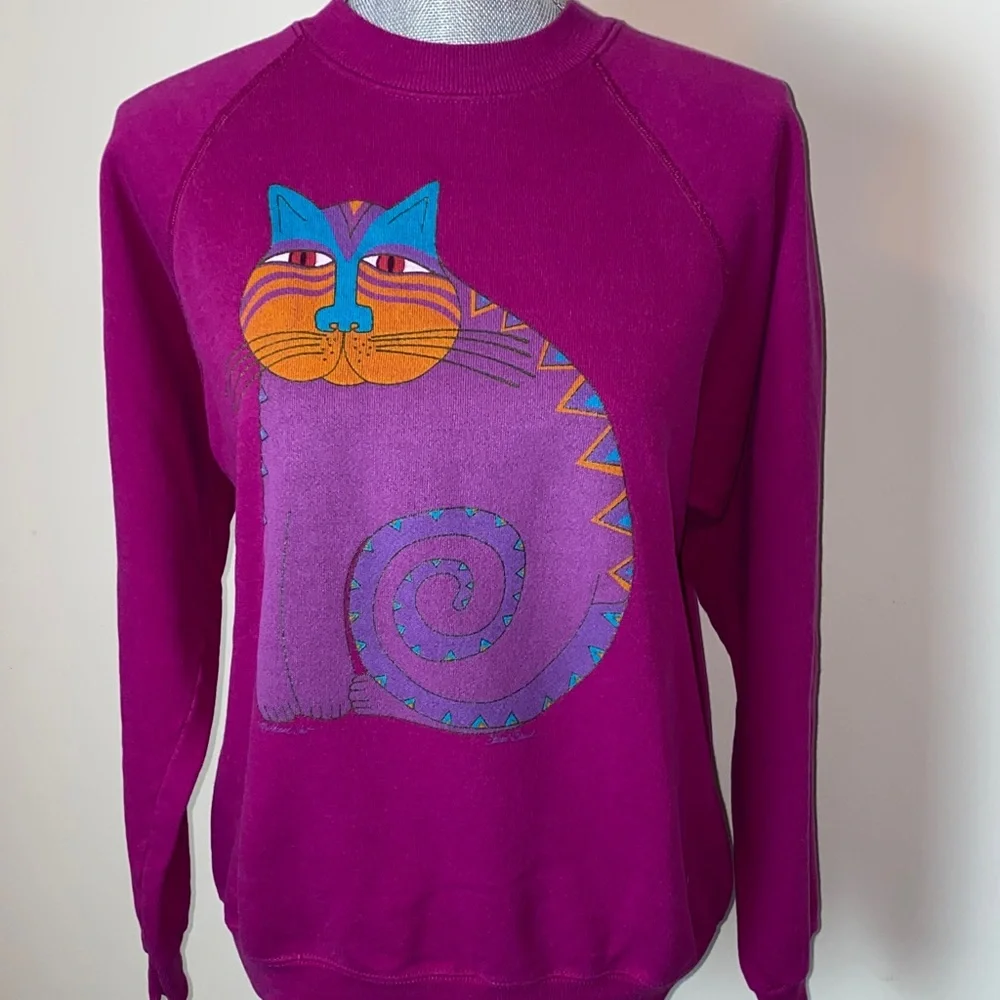 Dopamine Colorful Cat Design Crewneck Sweatshirt